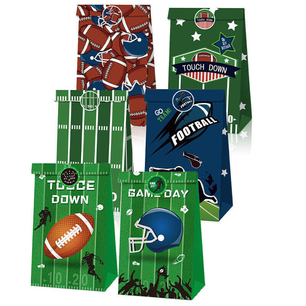 Football Touchdown Sports Game Party Candy Gift Kraft Paper Bags Birthday Gift