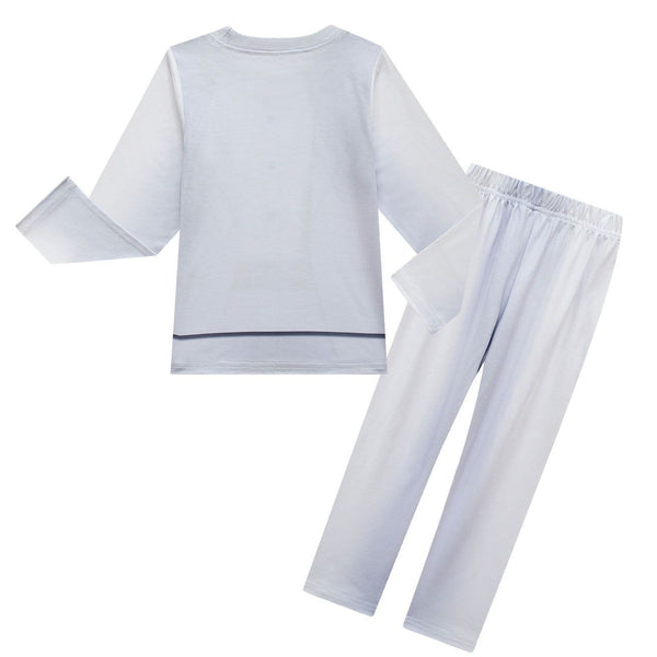 Plain white long sleeve top and pants of Mr Wolf costume