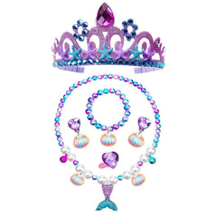 Little Mermaid Ariel Costume Kids Girls Dress Wig Crown Book Week Fancy Dress