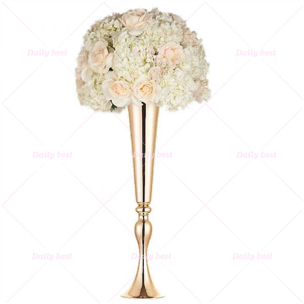 76cm Gold Mermaid Horn Vase Iron Centrepiece Flower Vase Party Wedding Pot Decor