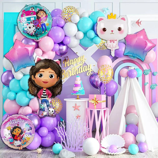 Gabby's Party Tableware Party Supplies Girls Birthday Banner Topper Balloon