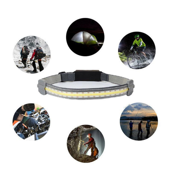 Portable Rechargeable Headlight Red Warning Light for Outdoor Running Camping