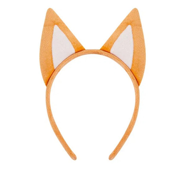 Orange Bingo dog ears headband close up