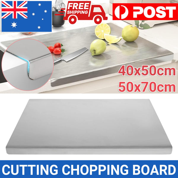 304 Stainless Steel Cutting Chopping Board Pastry Bench Protector Large Board AU