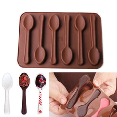 Silicone Spoon Shape Chocolate Mold Kitchenware Jelly Ice Mould Cake Baking Tool
