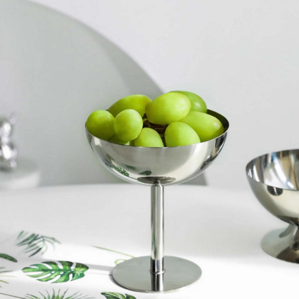 2PCS Stainless Steel Ice Cream Bowls Dessert Cups 300ml Serving Cups Silver