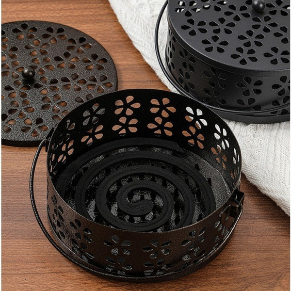 Metal Mosquito Coil Holder Iron Burner Mozzie Repellent Stand Outdoor