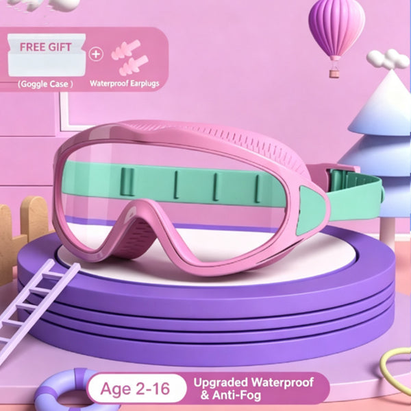 Pink kids swimming goggles