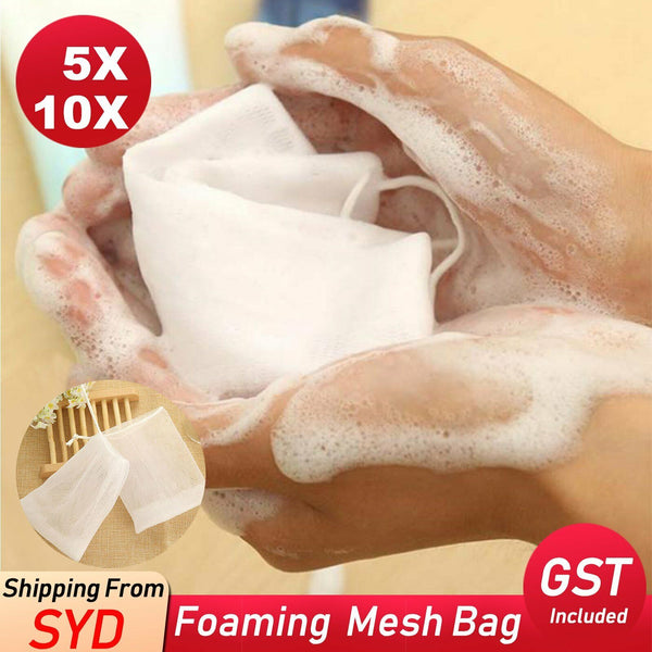 UP TO 10pcs Soap Mesh Bags Exfoliating Foaming Soap Saver Bag Pouch with Drawst