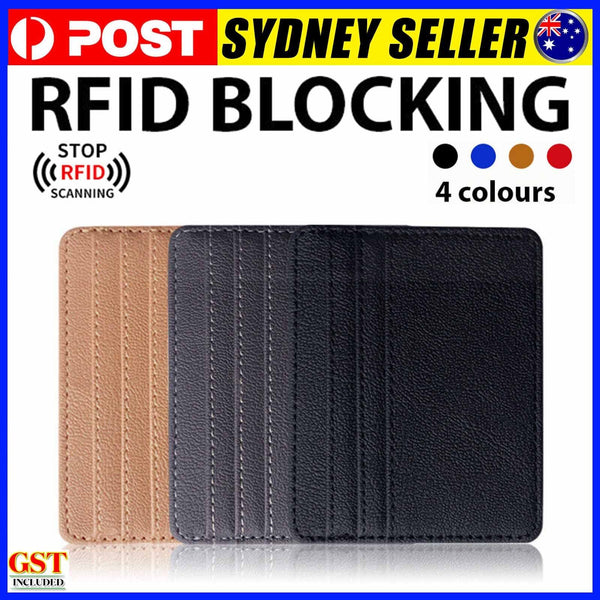 RFID Blocking Purse Flip Leather Wallet Slim Credit Card Holder Mens Money Clip