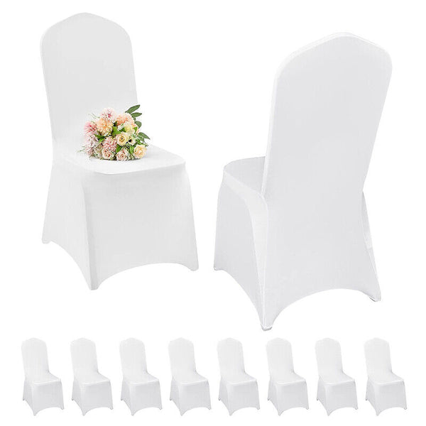 White Chair Covers Full Seat Covers Spandex Lycra Stretch Party Wedding