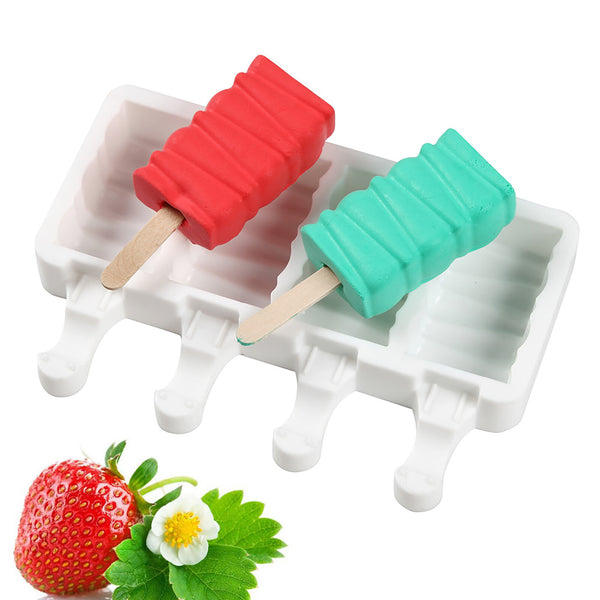 Ice block mould plain 4 cavity silicone tray