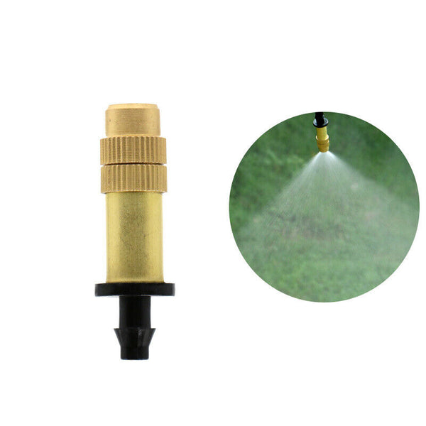 10-50x Adjustable Misting Nozzle Garden Patio Water Mister Brass Spray Sprinkler