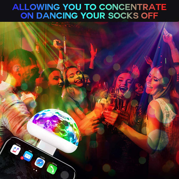 USB Mini LED RGB Disco Stage Light Party Club DJ KTV Magic Phone Sky Ball Lamp