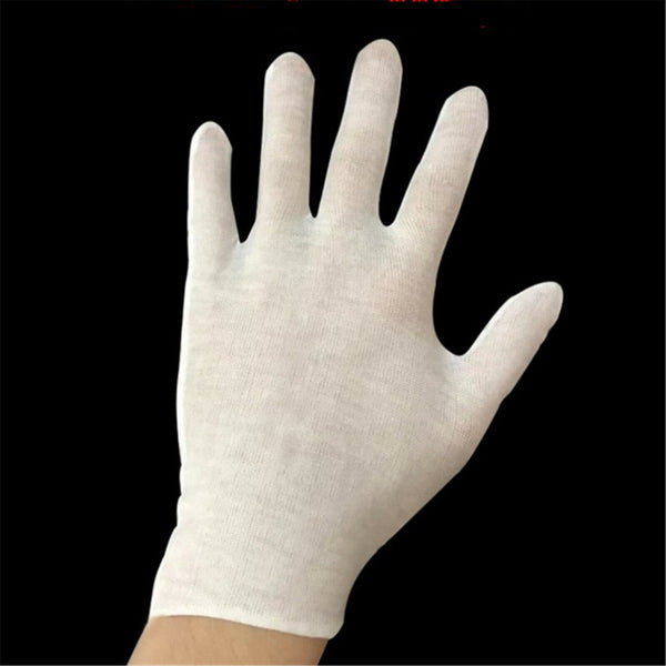 UPTO 12Pairs White Cotton Gloves Costume Jewellery Hands Protector Handling Work