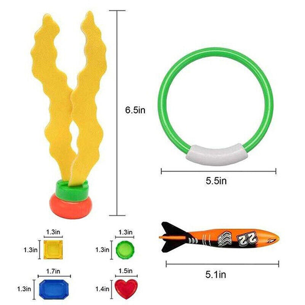 Underwater Swim Pool Diving Toys Summer Swimming Dive Toy Sets Water RIng Sticks