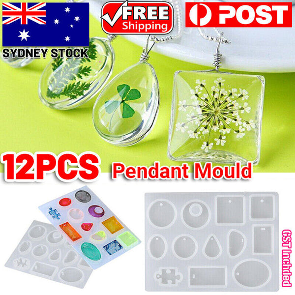 12 Silicone Mould Pendant Jewelry Making Necklace Mold Craft DIY Resin Supplies