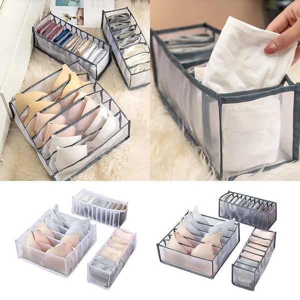 3pcs Drawer Divider Closet Underwear Socks Bra Organizer Container Storage Box