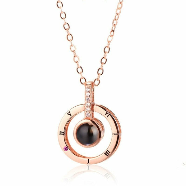 2pcs I LOVE YOU in 100 languages Pendant Necklace For Memory of LOVE Xmas Gift
