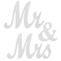 Mr & Mrs Wooden Wedding Sign White | Romantic Reception Table Decoration