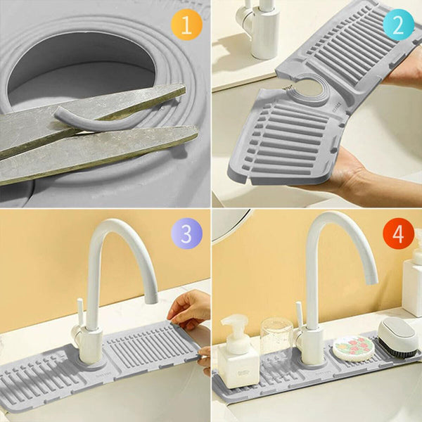 Silicone Faucet Mat Kitchen Sink Splash Guard Absorbent Protector AU