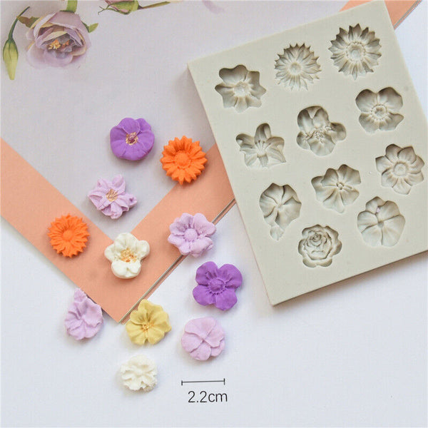 3D Flower Silicone Fondant Mould Cake Border Decor Baking Mold Sugarcraft DIY AU