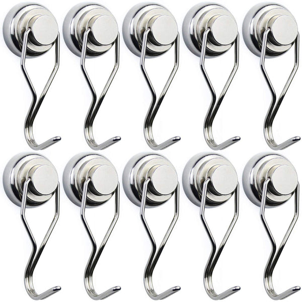 UP 20PCS Swivel Swing Powerful Magnetic Hooks Strong Heavy Duty Neodymium Magnet