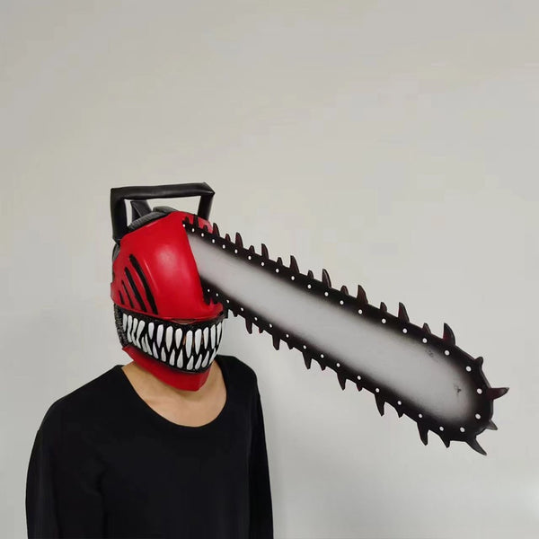 Chainsaw mask side view showing the blade