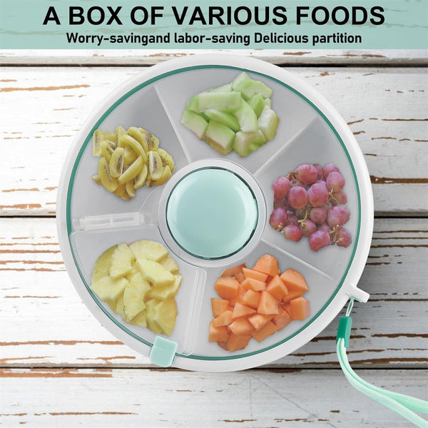 Rotating Snack Container Kids Snack Spinner Storage Box with Lid Food Organizer