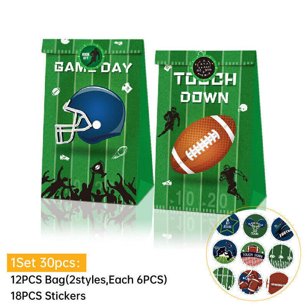 Football Touchdown Sports Game Party Candy Gift Kraft Paper Bags Birthday Gift