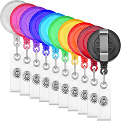 30PCS Retractable Badge Holders ID Card Reel Clips Key Ring Security Holders