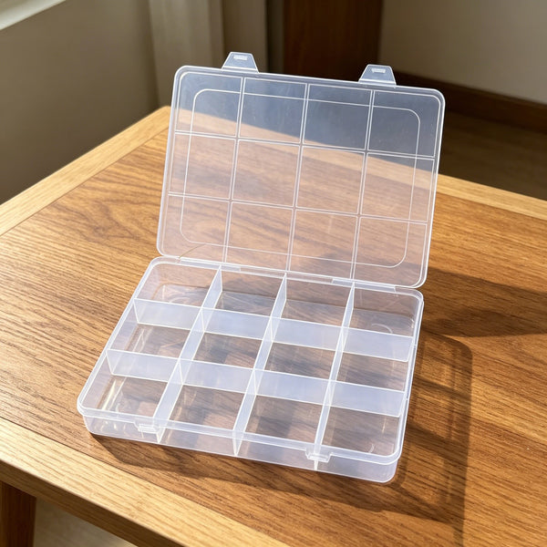 2PCS 12 Compartment Clear Storage Box Bead Jewelry Craft Organizer Container