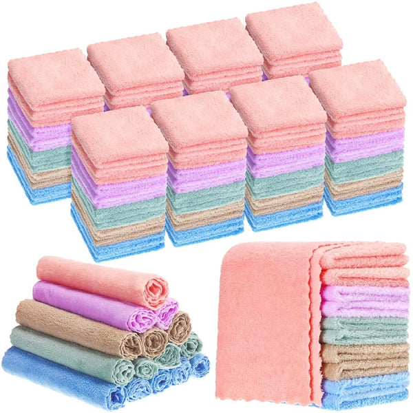 48PCS Microfiber Washcloth Towels Absorbent Cleaning Cloths for Kitchen Car Gym