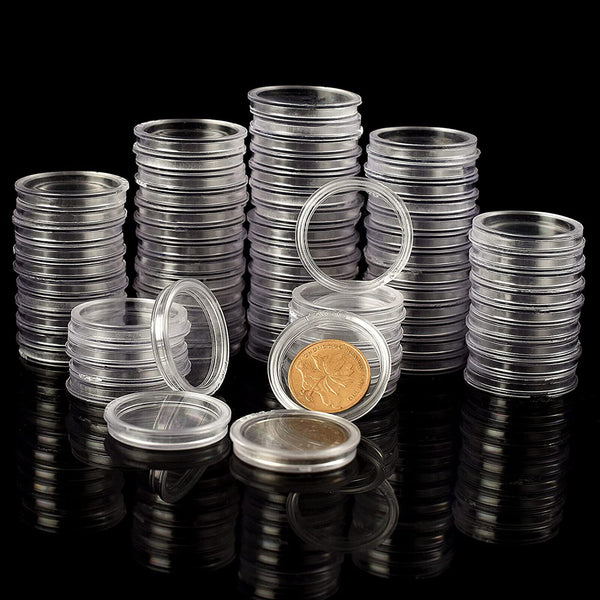 40X 40.8mm Coin Holder Capsules Box Storage Clear Round Display Coin Cases Round