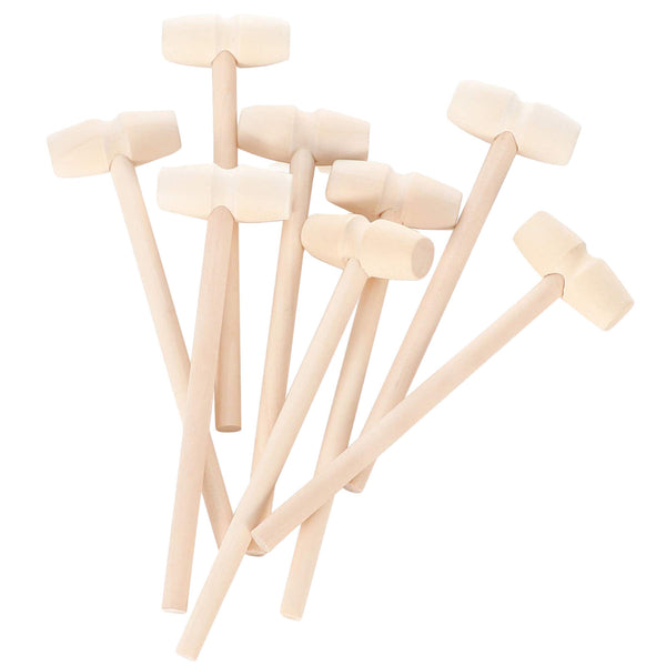 30X Mini Wooden Hammer For Chocolate Breakable Heart Hammer Mallet Smash DIY Toy