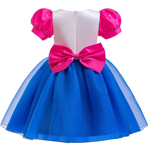 Gabby's Dollhouse dress back view with pink bow - Lets Party