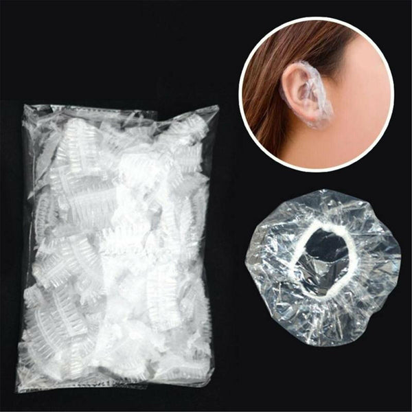 100PCS Bath Clear and Disposable for Dyeing Hair Salon Waterproof Ear Cover