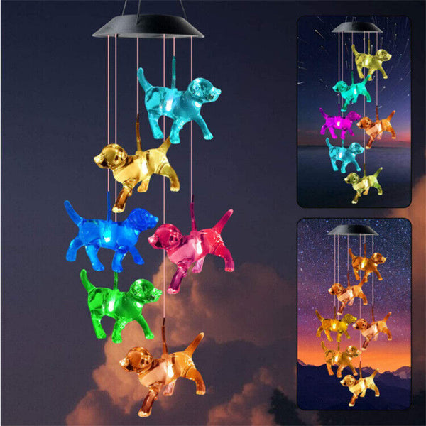 Colour Changing Wind Chimes LED Light Hanging Decor Outdoor Solar Powered Garden