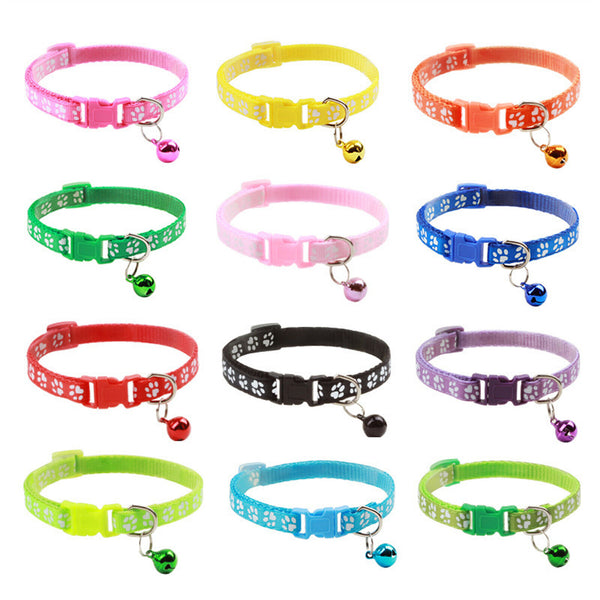 12 PCs Whelping ID Dog Cat Collar Bell Colours Pet Puppy Kitten Adjustable AU
