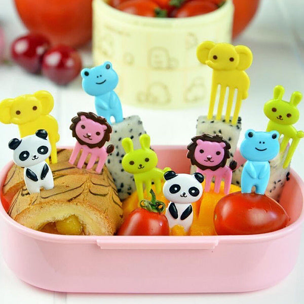 40/60 Pcs Mini Kids Animal Food Fruit Picks Forks Lunch Box Accessory Decor Tool