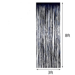 Halloween Fringe Curtain - 1x2m Black and Orange Foil Backdrop