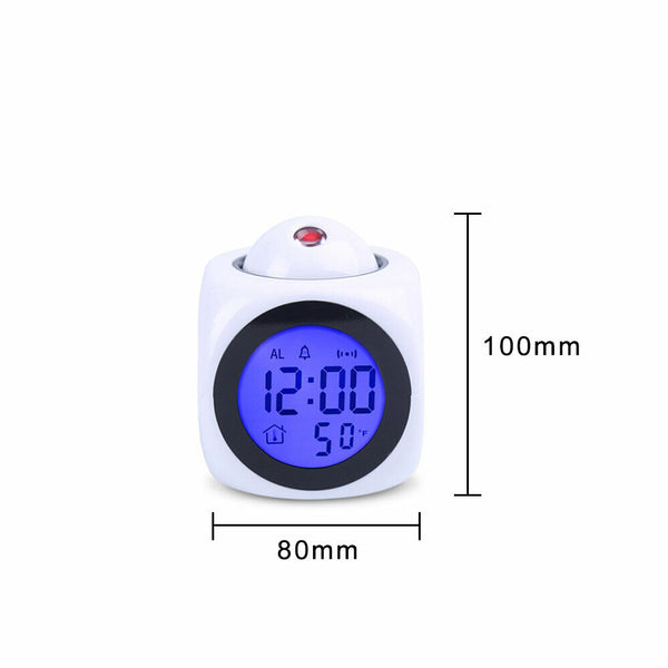 LED Projection Time Temperature Alarm Smart LCD Display Projector Clock Digital