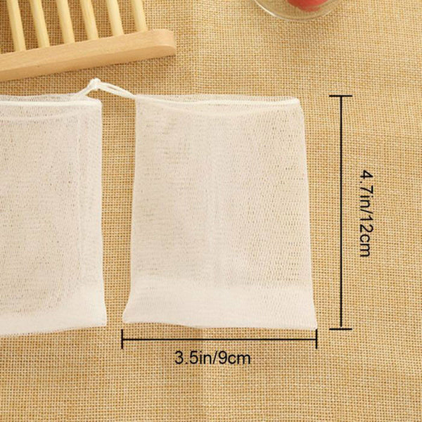 UP TO 10pcs Soap Mesh Bags Exfoliating Foaming Soap Saver Bag Pouch with Drawst