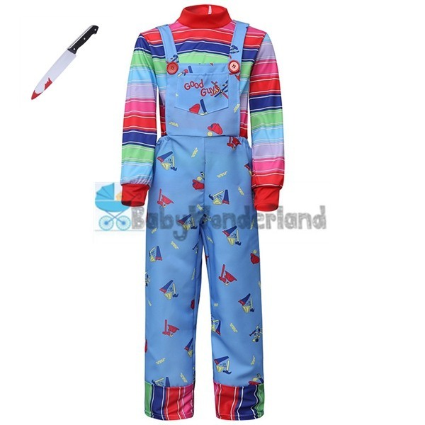 Boys Girls Halloween Child's Play Chucky Child Costume Cosplay Overalls Knife