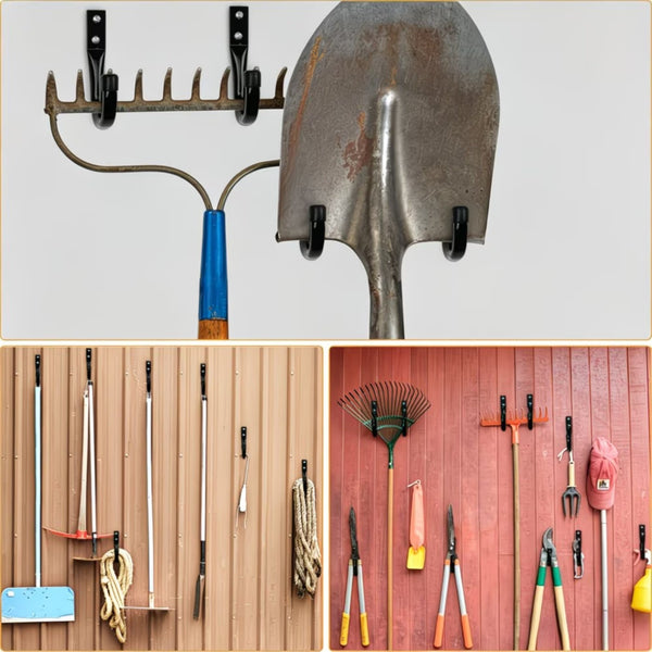 6PCS Wall Mount Storage Hooks Garage Utility Hanger Rack with Screws