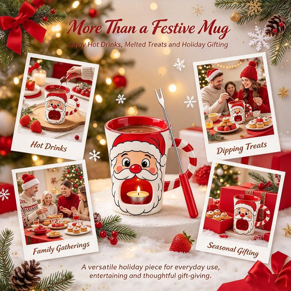Santa chocolate fondue mug as a Christmas gift idea