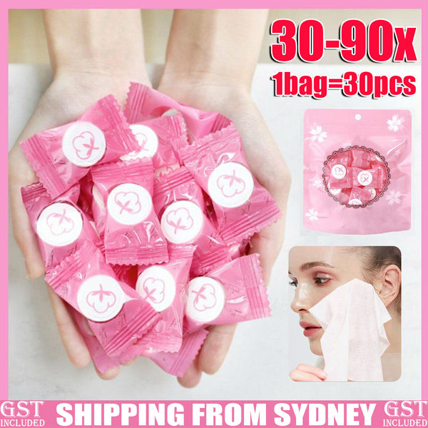 Disposable Cotton Compressed Washcloth Face Towel Wet Wipe travel AU NEW