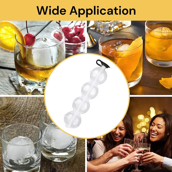 4 Large Ice Ball Maker Cube Tray Big Silicone Mold Sphere Whiskey Round Mould AU