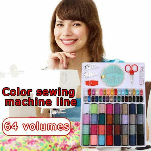 64/128Rolls Sewing Machine Line thread Spool Set Bobbin Cotton Reel Needle Tape