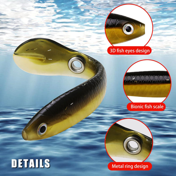 10Pcs Soft Fishing Lures Fake Bait Bionic Fishing Lure Saltwater & Freshwater AU